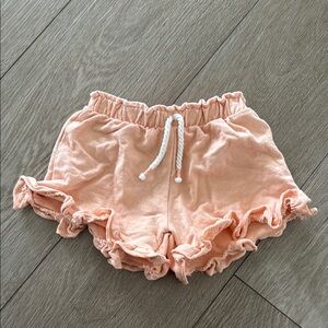 Zara baby girls peach ruffle shorts size 9-12 months
